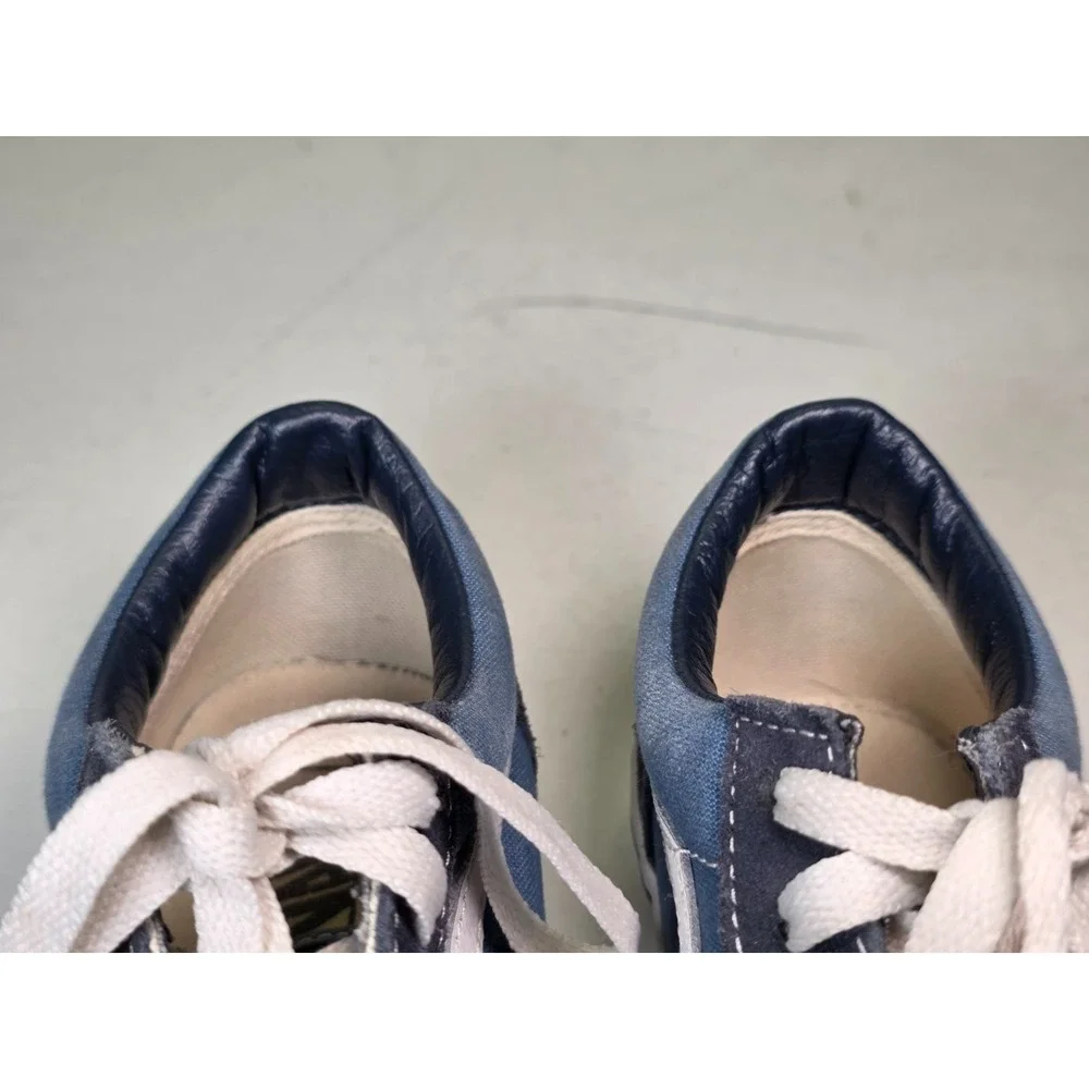 VANS Old Skool‎ Juniors Sneakers Size 6 Navy Blue White Skate Suede Canvas Shoes